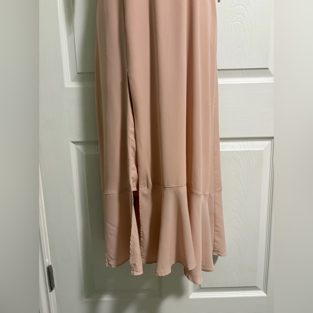 Show Me Your MUMU Blush Pink Tie-Shoulder Midi Dress - Picture 4 of 9